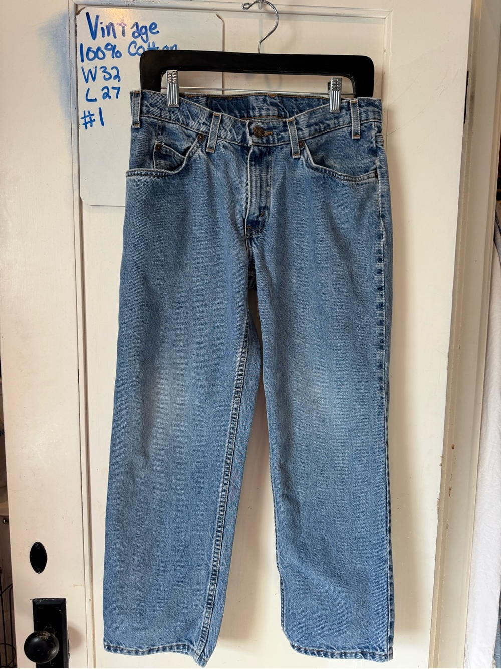 RARE Vintage Levi's 100% Cotton Orange Tap Medium Blue Straight-Leg Men's Jeans